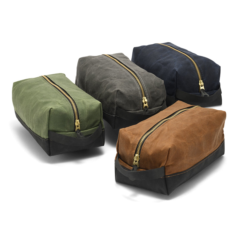 Odyssey Dopp Kit Family of 4 bags: Green, Grey, Navy, Brown