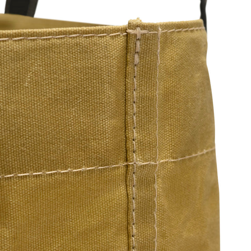 Odyssey Bucket Bag Tan Stitching close up